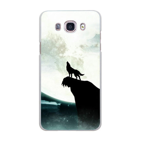 Howl of A Wolf Under The Moon pattern hard White Case cover for Samsung Galaxy J510 J710 J5 J7 J3 2016 J1 J2 Prime J7 - Wolfmall