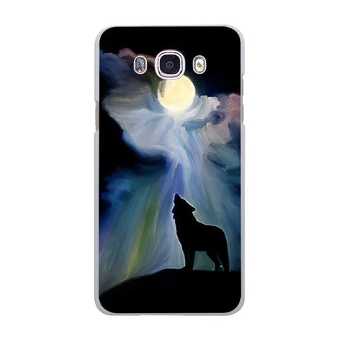 Howl of A Wolf Under The Moon pattern hard White Case cover for Samsung Galaxy J510 J710 J5 J7 J3 2016 J1 J2 Prime J7 - Wolfmall
