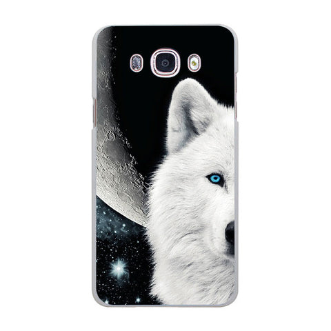Howl of A Wolf Under The Moon pattern hard White Case cover for Samsung Galaxy J510 J710 J5 J7 J3 2016 J1 J2 Prime J7 - Wolfmall