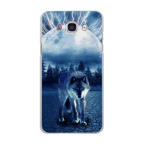 Howl of A Wolf Under The Moon pattern hard White Case cover for Samsung Galaxy J510 J710 J5 J7 J3 2016 J1 J2 Prime J7 - Wolfmall