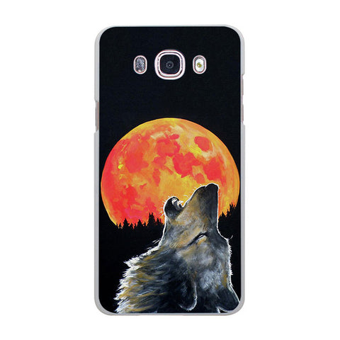 Howl of A Wolf Under The Moon pattern hard White Case cover for Samsung Galaxy J510 J710 J5 J7 J3 2016 J1 J2 Prime J7 - Wolfmall