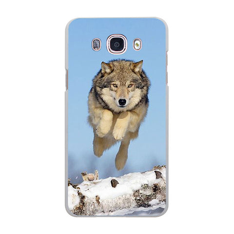 Howl of A Wolf Under The Moon pattern hard White Case cover for Samsung Galaxy J510 J710 J5 J7 J3 2016 J1 J2 Prime J7 - Wolfmall