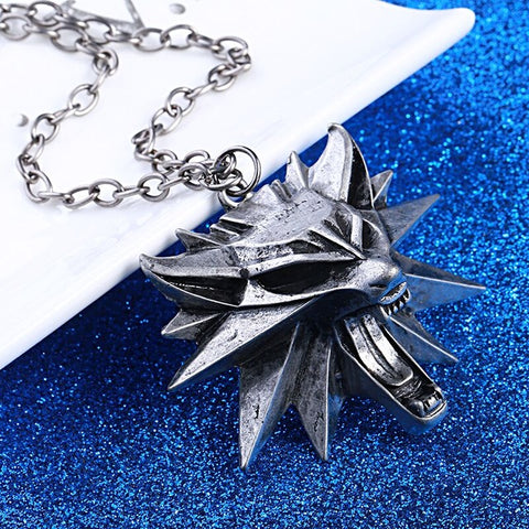 wholesale the Witcher medallion wizard wolf wild hunt 3 Figure Game pendnat necklace collar - Wolfmall