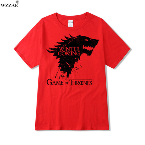WZZAE 2017 New Fashion The North Remembers Blood Wolf T Shirt Men's Novelty Game of Thrones Tshirt High Quality Hipster Tee Tops - Wolfmall