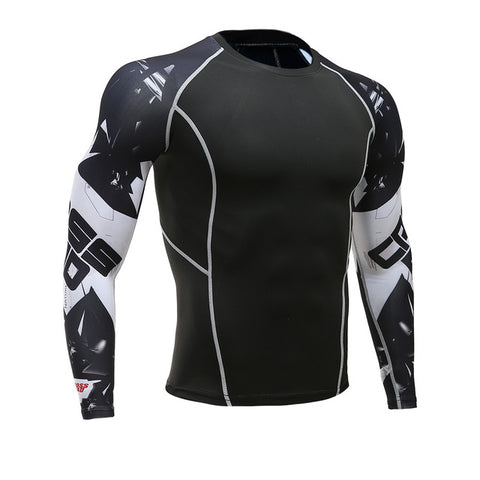 Mens Compression Shirts 3D Teen Wolf Jerseys Long Sleeve T Shirt Fitness Men Lycra MMA Crossfit T-Shirts Tights Brand Clothing - Wolfmall