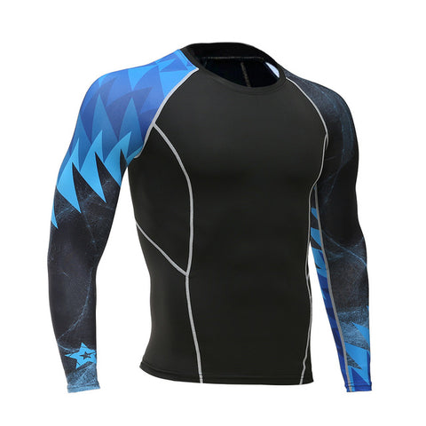 Mens Compression Shirts 3D Teen Wolf Jerseys Long Sleeve T Shirt Fitness Men Lycra MMA Crossfit T-Shirts Tights Brand Clothing - Wolfmall