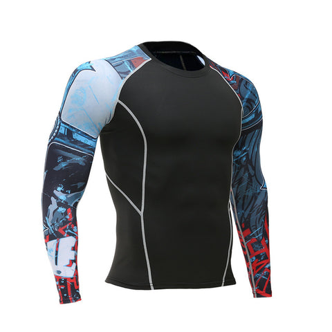 Mens Compression Shirts 3D Teen Wolf Jerseys Long Sleeve T Shirt Fitness Men Lycra MMA Crossfit T-Shirts Tights Brand Clothing - Wolfmall