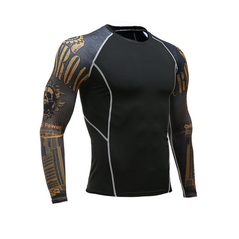 Mens Compression Shirts 3D Teen Wolf Jerseys Long Sleeve T Shirt Fitness Men Lycra MMA Crossfit T-Shirts Tights Brand Clothing - Wolfmall