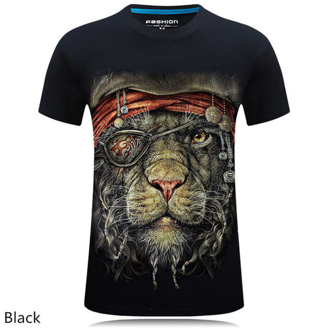 mens fashion brand t shirts 2016 new style 3d animal Owl/Skull/wolf/ fox Digital Printed T Shirt Hip Hop Funny O-Neck Tee Shirt - Wolfmall