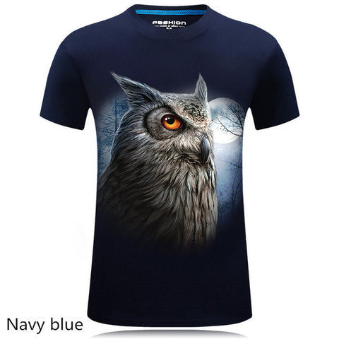 mens fashion brand t shirts 2016 new style 3d animal Owl/Skull/wolf/ fox Digital Printed T Shirt Hip Hop Funny O-Neck Tee Shirt - Wolfmall