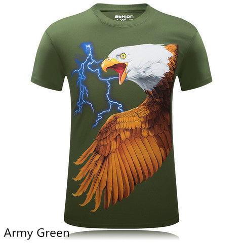 mens fashion brand t shirts 2016 new style 3d animal Owl/Skull/wolf/ fox Digital Printed T Shirt Hip Hop Funny O-Neck Tee Shirt - Wolfmall