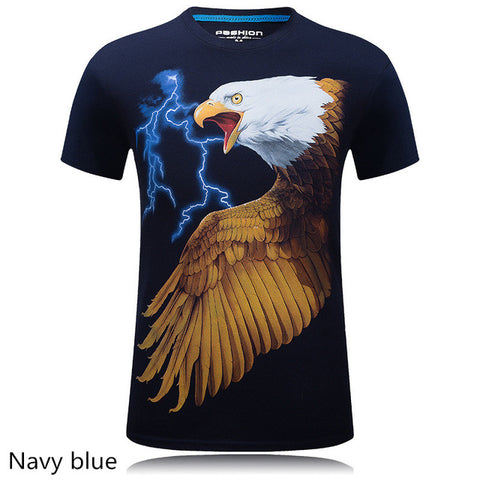 mens fashion brand t shirts 2016 new style 3d animal Owl/Skull/wolf/ fox Digital Printed T Shirt Hip Hop Funny O-Neck Tee Shirt - Wolfmall