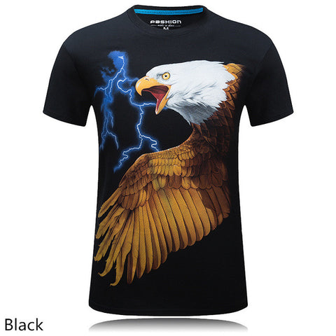 mens fashion brand t shirts 2016 new style 3d animal Owl/Skull/wolf/ fox Digital Printed T Shirt Hip Hop Funny O-Neck Tee Shirt - Wolfmall