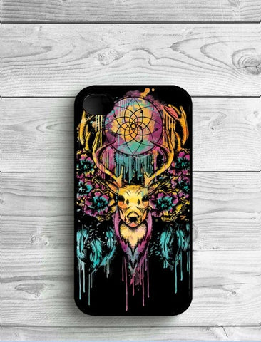 2016 New Fashion Mandala Henna Wolf Cover Case For iPhone 4 4s 5 5s SE 5c 6 6s 6Plus 7 7Plus Black plastic hard cover protection - Wolfmall