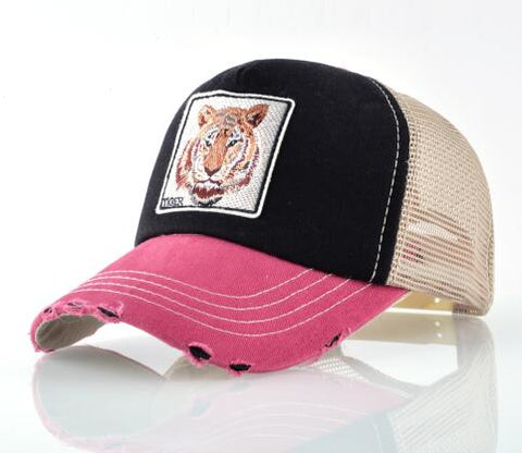 Fashion Unisex Patch Bones Wolf Embroidery Hip Hop Hats Breathable Mesh Baseball Caps Men Women Casquette Summer Trucker Gorras - Wolfmall