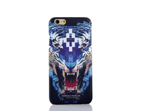 New Marcelo Burlon Animals Tiger Snake Wolf Fox Wings Phone Funda Case Hard PC Cover For iphone 5 5s se 6 6s 6plus 7 7plus Capa - Wolfmall
