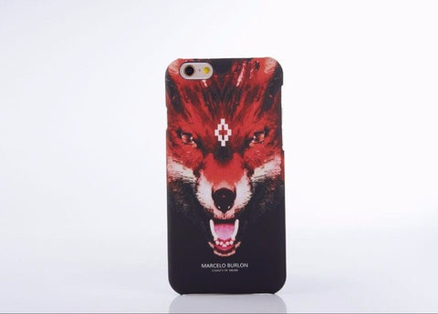 New Marcelo Burlon Animals Tiger Snake Wolf Fox Wings Phone Funda Case Hard PC Cover For iphone 5 5s se 6 6s 6plus 7 7plus Capa - Wolfmall