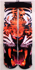 2016 High Socks 3D printed animal wolf tiger cats long Socks funny harajuku casual socks fashion warm brand 3D Sock 1pair - Wolfmall