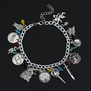Game Of Throne Unisex Charm A Bracelet Targaryen Dragon Crystal Dangles Bracelets Wolf Head Lion Punk Style Wristhand - Wolfmall