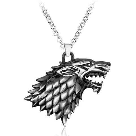 Game of thrones The family god beast Wolf Head Dragon A Song of Ice and Fire Alloy Pendent High Quality Necklace Gift For Fans - Wolfmall