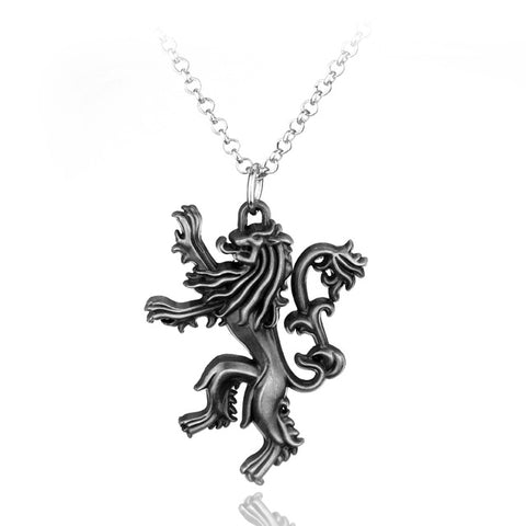 Game of thrones The family god beast Wolf Head Dragon A Song of Ice and Fire Alloy Pendent High Quality Necklace Gift For Fans - Wolfmall