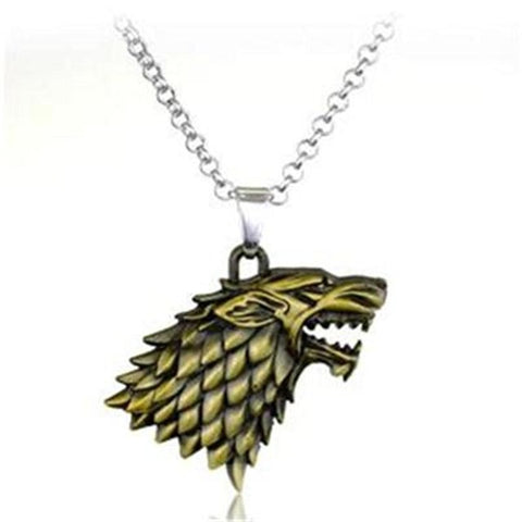 Weight 40g Game of Thrones Stark Family Goshawk Head Badge Wolf Chain Necklace Pendant Men Women Jewelry - Wolfmall