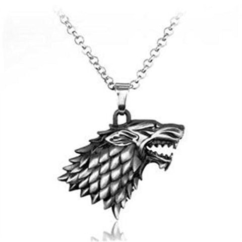 Weight 40g Game of Thrones Stark Family Goshawk Head Badge Wolf Chain Necklace Pendant Men Women Jewelry - Wolfmall