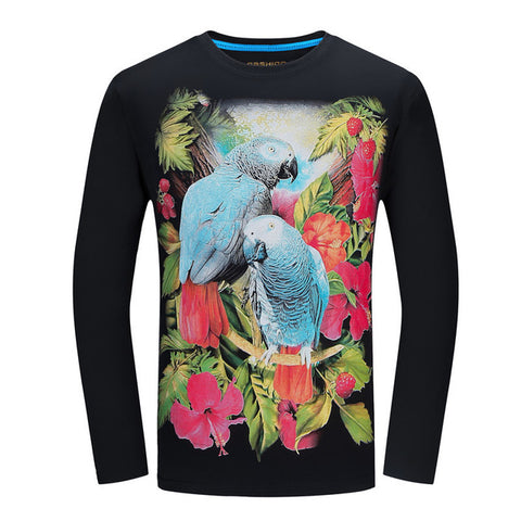 2017 Cheapest Fashion Men t-shirt long sleeve cool design 3d funny t shirt homme Wolf Printed casual top Plus Size 6XL wholesale - Wolfmall