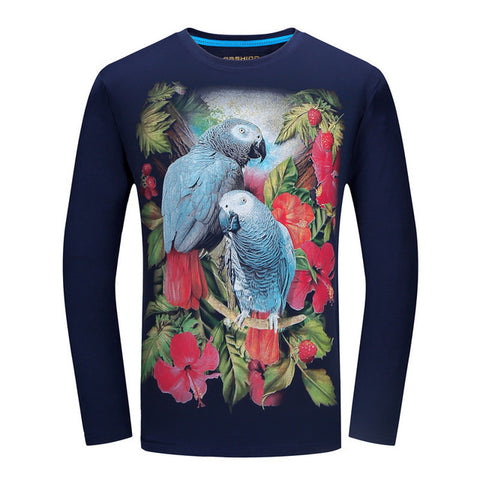 2017 Cheapest Fashion Men t-shirt long sleeve cool design 3d funny t shirt homme Wolf Printed casual top Plus Size 6XL wholesale - Wolfmall