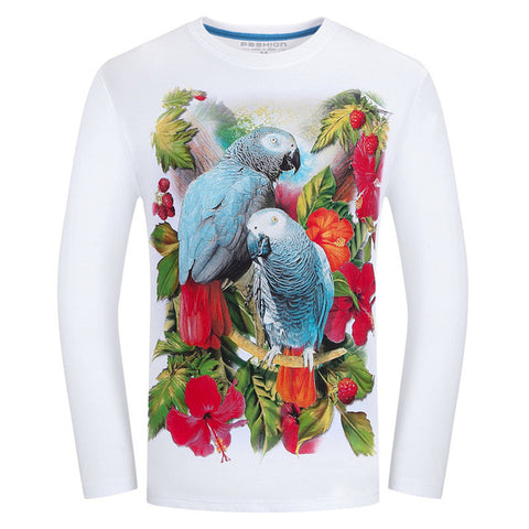 2017 Cheapest Fashion Men t-shirt long sleeve cool design 3d funny t shirt homme Wolf Printed casual top Plus Size 6XL wholesale - Wolfmall