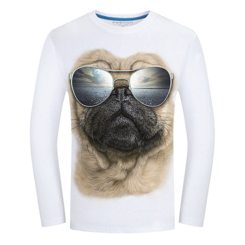 2017 Cheapest Fashion Men t-shirt long sleeve cool design 3d funny t shirt homme Wolf Printed casual top Plus Size 6XL wholesale - Wolfmall