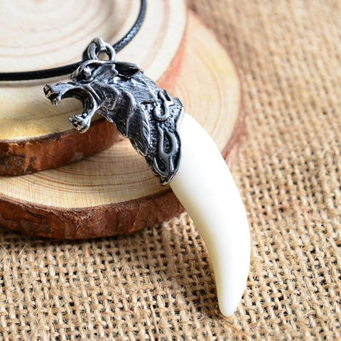 Fashion Wolf Tooth Choker Necklace Fashion Teeth Pendant Necklaces For Women Men Jewelry Necklace Wholesale Gift C4 - Wolfmall