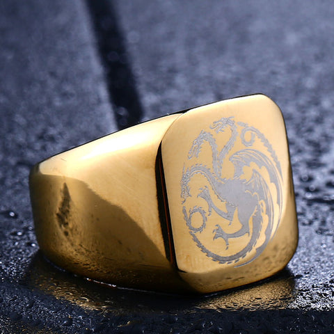 Beier 316L stainless steel ring  movie style game of thrones fashion popular ring ice wolf men titanium steel jewelry LLBR8-274R - Wolfmall