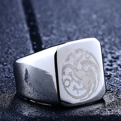 Beier 316L stainless steel ring  movie style game of thrones fashion popular ring ice wolf men titanium steel jewelry LLBR8-274R - Wolfmall