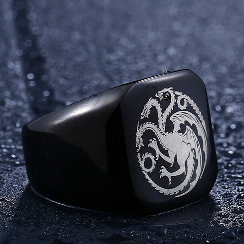Beier 316L stainless steel ring  movie style game of thrones fashion popular ring ice wolf men titanium steel jewelry LLBR8-274R - Wolfmall