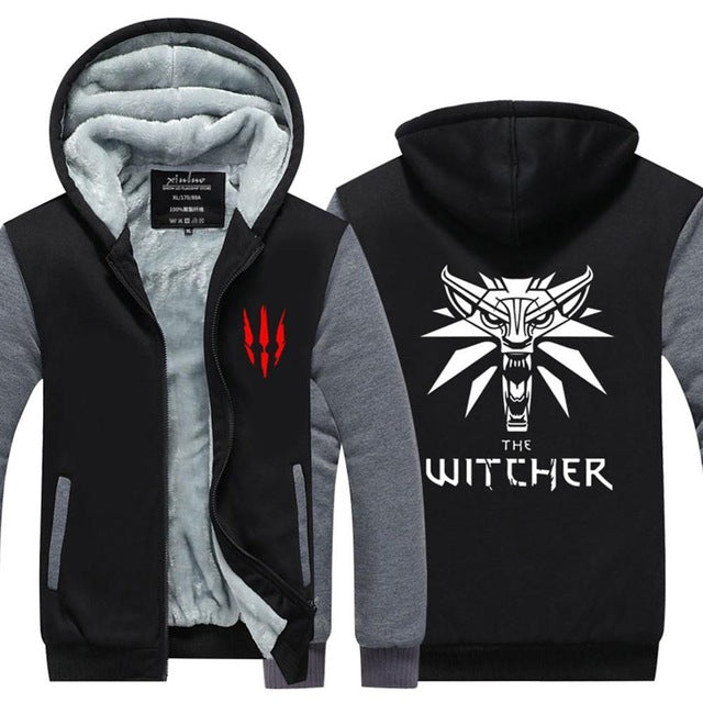 2017 Mens Hoodie winter The Witcher 3 Thicken Fleece Iron Wolf clothes With velvet US EU Plus Size clothing  cashmere Movie - Wolfmall