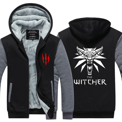 2017 Mens Hoodie winter The Witcher 3 Thicken Fleece Iron Wolf clothes With velvet US EU Plus Size clothing  cashmere Movie - Wolfmall