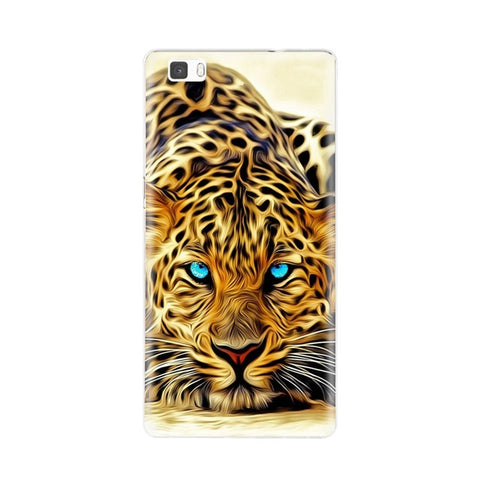Cute Animal Soft TPU Phone Cases for Huawei Ascend p9 lite p8 lite Silicone Back Cover Case Colorful Tiger Wolf Patterned Shell - Wolfmall