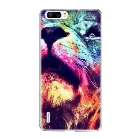 Cute Animal Soft TPU Phone Cases for Huawei Ascend p9 lite p8 lite Silicone Back Cover Case Colorful Tiger Wolf Patterned Shell - Wolfmall