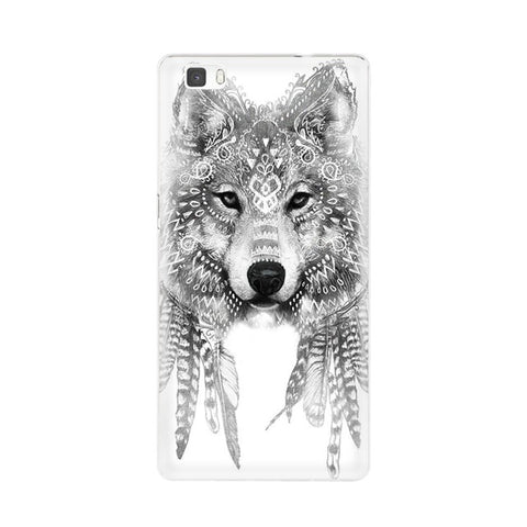 Cute Animal Soft TPU Phone Cases for Huawei Ascend p9 lite p8 lite Silicone Back Cover Case Colorful Tiger Wolf Patterned Shell - Wolfmall