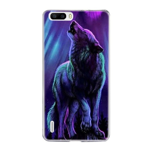 Cute Animal Soft TPU Phone Cases for Huawei Ascend p9 lite p8 lite Silicone Back Cover Case Colorful Tiger Wolf Patterned Shell - Wolfmall
