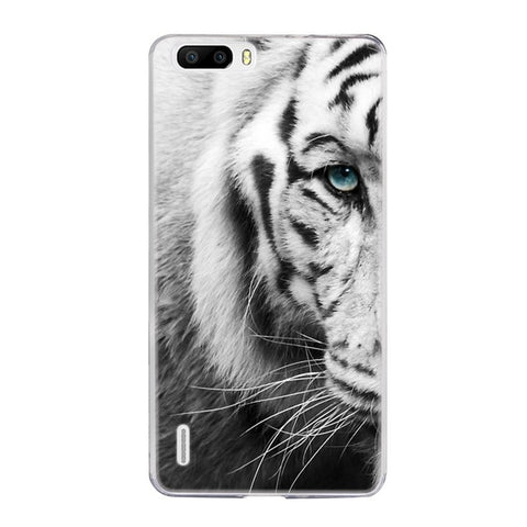 Cute Animal Soft TPU Phone Cases for Huawei Ascend p9 lite p8 lite Silicone Back Cover Case Colorful Tiger Wolf Patterned Shell - Wolfmall