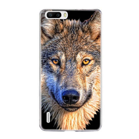 Cute Animal Soft TPU Phone Cases for Huawei Ascend p9 lite p8 lite Silicone Back Cover Case Colorful Tiger Wolf Patterned Shell - Wolfmall