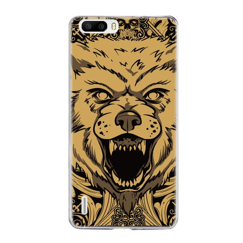 Cute Animal Soft TPU Phone Cases for Huawei Ascend p9 lite p8 lite Silicone Back Cover Case Colorful Tiger Wolf Patterned Shell - Wolfmall