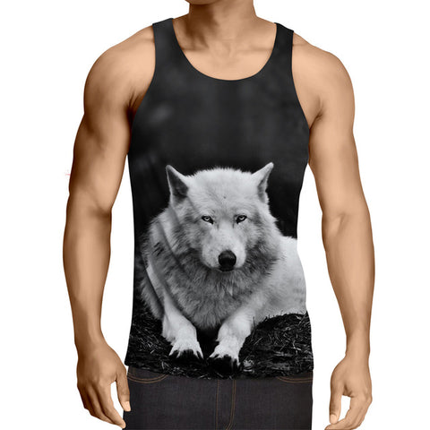 3D Wolf Tank Top Men New Fashion Brand Clothing Bodybuilding Fitness Mens Tank Top Vest Stringer Sportswear Undershirt Dropship - Wolfmall