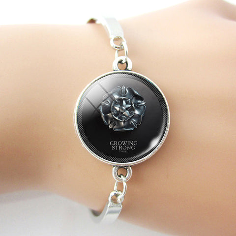 Game of Thrones Bracelet  House Stark Wolf Glass Dome Jewelry Silver Color Bracelet Bangle Women Fashion Accessories - Wolfmall