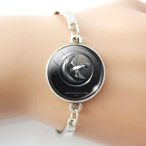 Game of Thrones Bracelet  House Stark Wolf Glass Dome Jewelry Silver Color Bracelet Bangle Women Fashion Accessories - Wolfmall