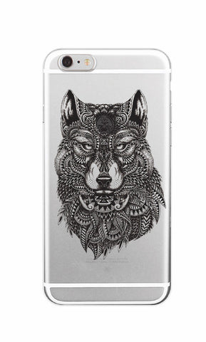 Fashion Boho Dream Catcher Wolf Feather skull Soft TPU Phone Case Funda For iPhone 7Plus 7 6 6S 5 5S SE 8 8Plus X Samsung S8 S8P - Wolfmall