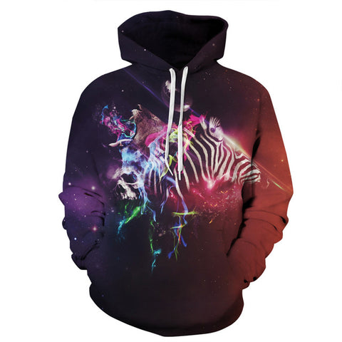 2017 Fashion Autumn Printed Hoodies Sweatshirts Men/Women 3D Wolf Galaxy Hooded Homme Muscle Funny Hoodies for Men - Wolfmall