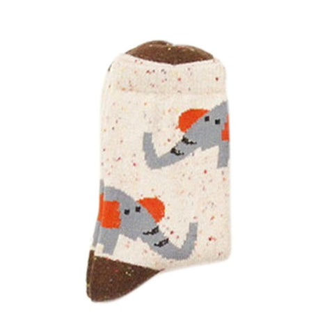 Women Girl Warm Socks Autumn Winter Animal Pattern Thicker Wool Harajuku Sock Fox Wolf Random Color Delivery - Wolfmall